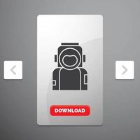 Astronaut Icon and Button for App Template  vector