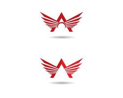 Red A wing logo set vector