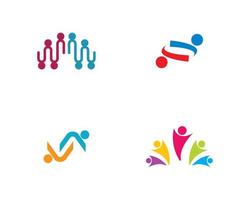 conjunto de logotipos de cultura comunitaria vector