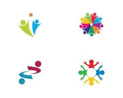 Colorful community and friends logo set vector
