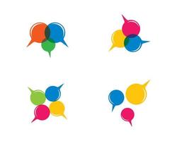 Speech bubble logo set vector