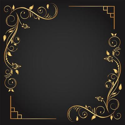 Ornamental Gold Corner Flourish Square Frame