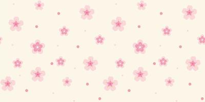 Pattern with Pink Flowers on Light Background vector