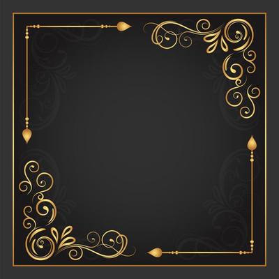 Vintage Gold Flourish in Two Corners Frame