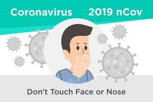 Don't Touch Face or Nose Reminder Poster vector