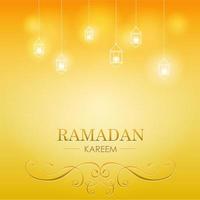 Ramadan Kareem Glowing Lantern Gradient Card