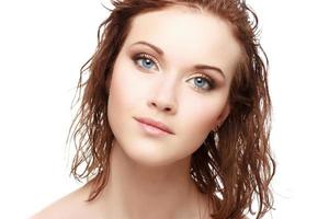 Beautiful face of young adult woman photo