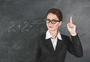 Woman teacher teaching maths
