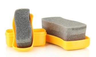 Shoe shine sponges, isolated on white