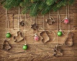 Cookie cutter and christmas baubles