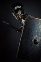 brutal warrior with sword and shield photo