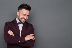 Hipster man in business suit photo
