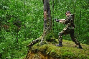 soldier in forest photo