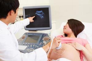 Pregnant Woman Having 4D Ultrasound Scan photo