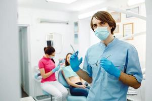 Dental anesthesia on a background of the patient