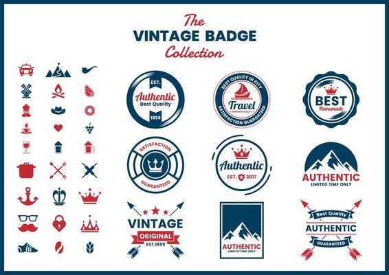 Retro emblem set