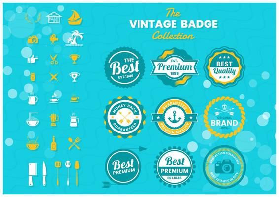Colorful premium badge set