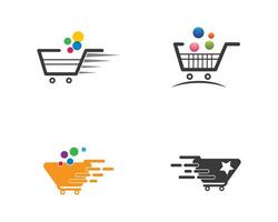 Shopping cart logo template set vector
