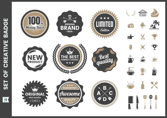Quality retro badge set