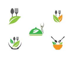 Organic food logo template set vector