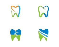 conjunto de logotipo de diente dental