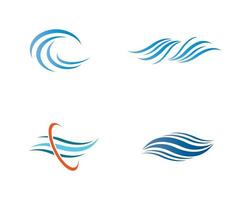 Ocean wave logo set vector