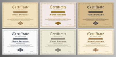 conjunto de plantillas de certificado vector