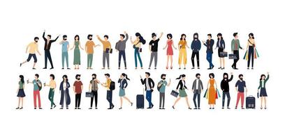 Set of Young Men and Women in Various Occupations vector