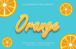 fuente naranja con efecto de texto en mayúsculas vector