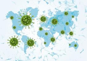 mapa mundial de coronavirus vector