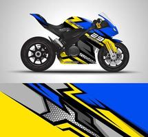 Blue and yellow wrap decal