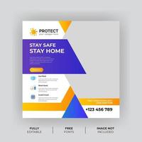 Virus Prevention Banner for Social Media vector