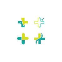 Clinic cross icon set vector