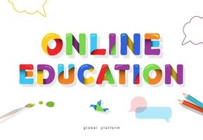 Online Education Bright Banner vector