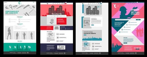 conjunto de página de destino del sitio web vector