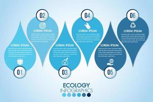 Blue Water Drop Ecology Infographic vector