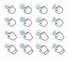 conjunto de iconos de cursor de mano vector