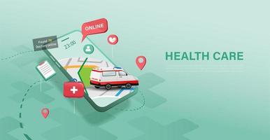 Finding Health Care on Mobile Phone vector