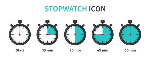 Stopwatch Icon Set vector