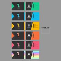 Bright Business Card Set with Angled Design vector