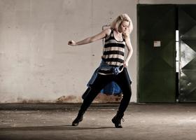 Teenage girl dancing photo