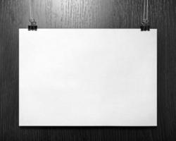 Blank paper poster photo