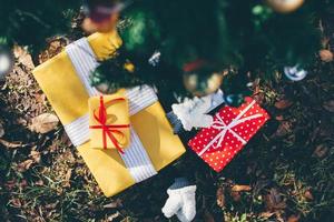 Gifts under Christmas tree photo