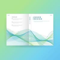 Green and Blue Wavy Line Cover Template vector