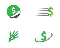 conjunto de iconos de signo de dinero de dólar vector