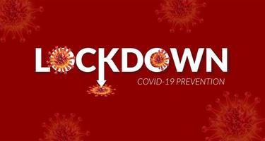 Lockdown for COVID-19 prevention poster vector