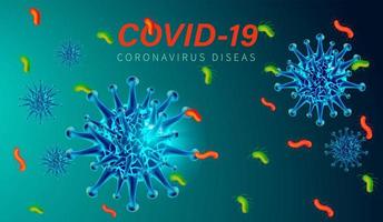 COVID-19 Multicolor Bacteria Background vector
