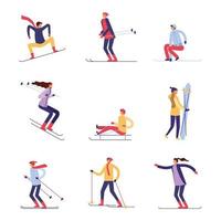 Skiers character set vector