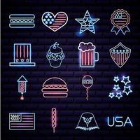 Independence day icon set vector