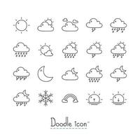 conjunto de iconos de clima doodle vector